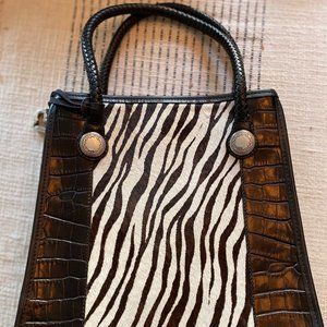 Brighton Betty Zebra Leather Shoulder Bag